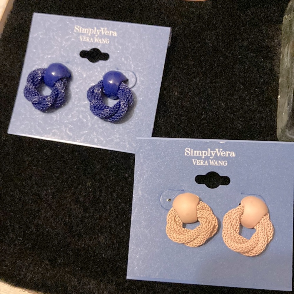 5for15 New Simply Vera Vera Wang earrings in either blue or peach colors